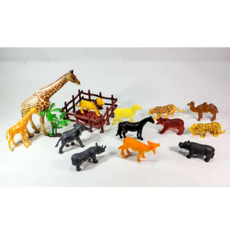 Jual Mainan Binatang Karet Hewan Liar Taman Safari Animal World Set ...