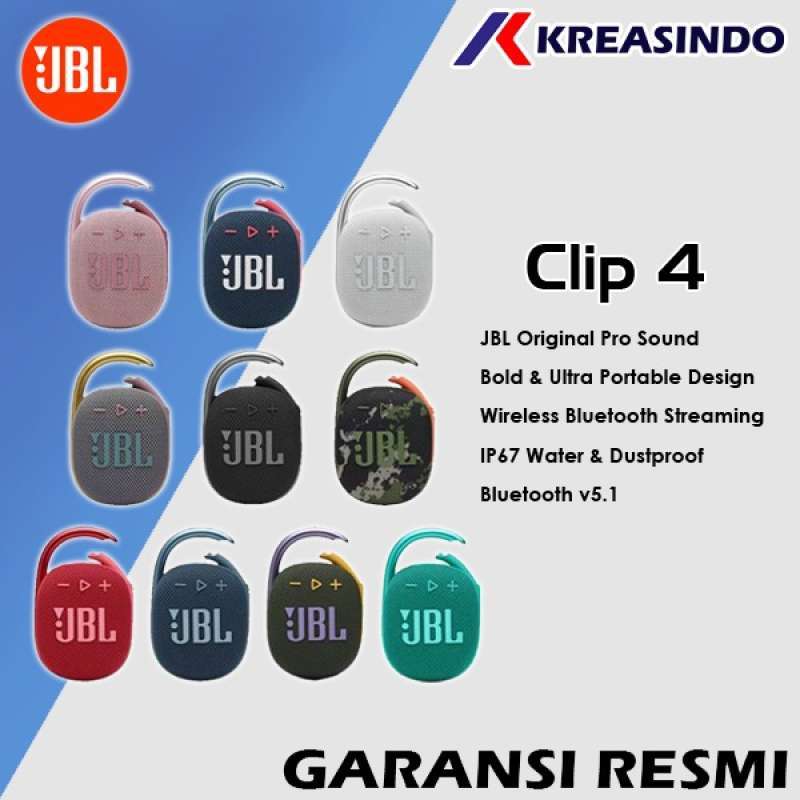 Jual JBL CLIP 4 / CLIP4 Portable Waterproof Speaker Garansi Resmi ...