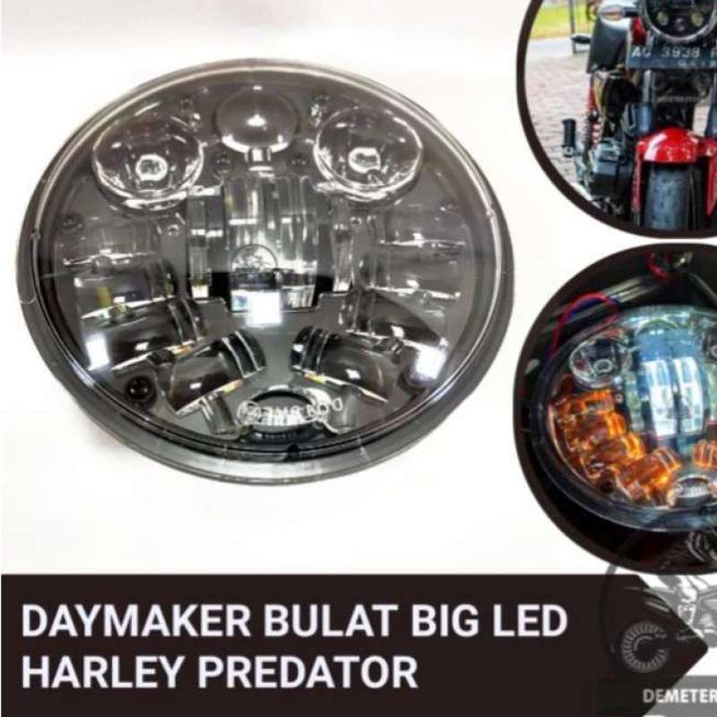 Promo Lampu Depan Motor Daymeker Bulat Big Harley Daymaker LED Predator