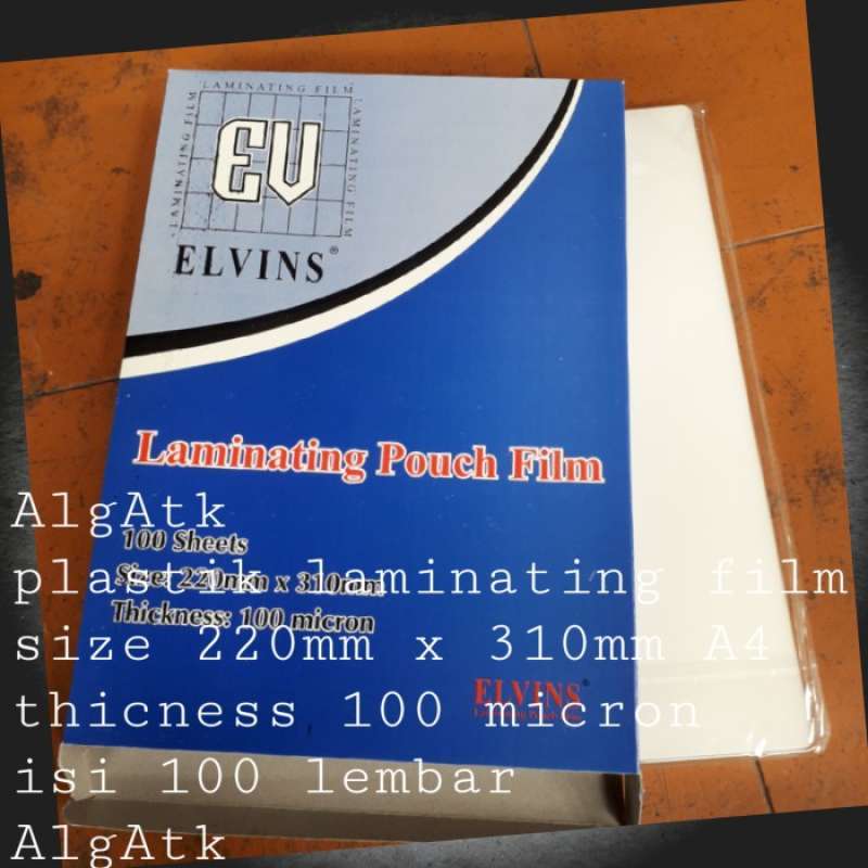 Jual ELVINS. LAMINATING POUCH FILM. Plastic Laminating Ukuran A4. di