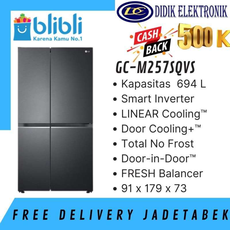 Jual LG KULKAS SIDE BY SIDE DOOR IN DOOR GCM257SQVS GCM257SQVS 694 L