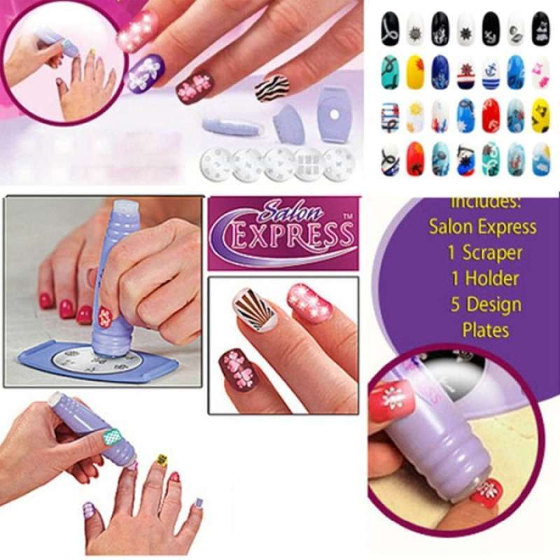 Jual SALON EXPRESS NAIL ART STAMPING KIT ALAT PENGGAMBAR KUKU di
