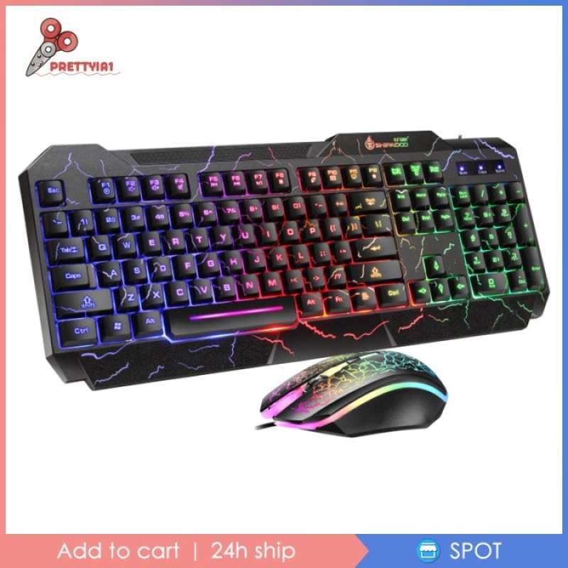 Jual [PRE1-9] Wired Gaming Keyboard and Mouse Combo RGB Ergonomic Gamer ...