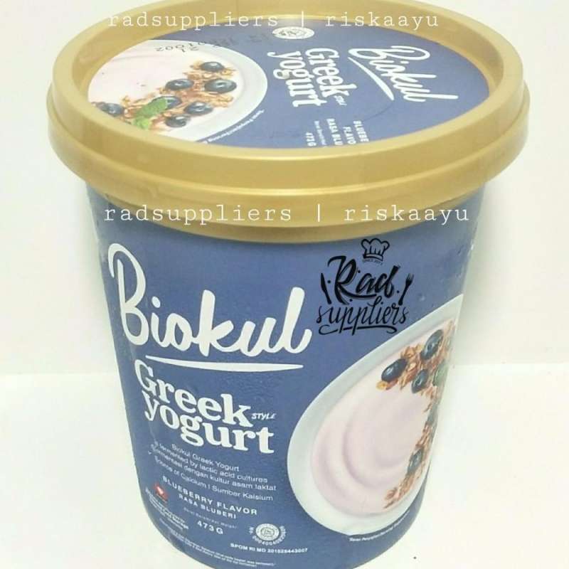 Jual Biokul Greek Yogurt BLUEBERRY 473ml, Greek Yoghurt Unggulan, Halal