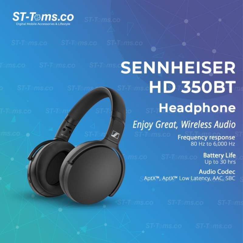 Jual Sennheiser HD 350BT / 350 BT Bluetooth Headphone with 30 Hour