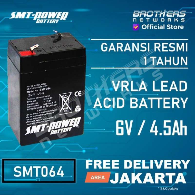 Jual BATTERY 6V 4,5AH EMERGENCY LAMP / AKI KERING LAMPU BATERAI SMT 4 ...