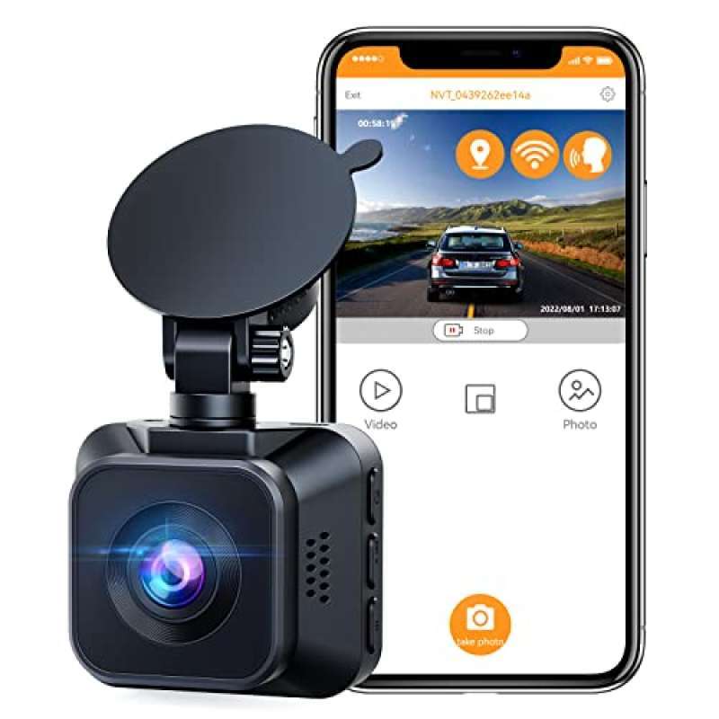 Promo 4K Dash Cam Builtin WiFi GPS, Voice Control Car Dash Cam Front, Dashcam for Cars