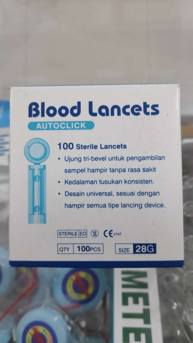Jual BLOOD LANCET ONEMED / LANCET DARAH ONEMED UKURAN 21G, 28G di