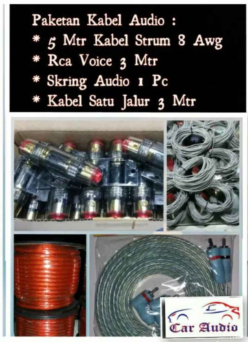 Promo PAKET KABEL 8 AWG RCA SATUAN BOX SKRING AUDIO MOBIL Diskon 6% di ...