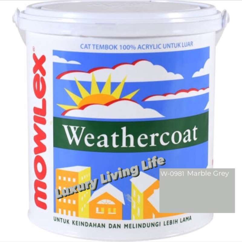 Promo Mowilex Weathercoat Exterior W0981 Marble Grey 2,5L Gallon