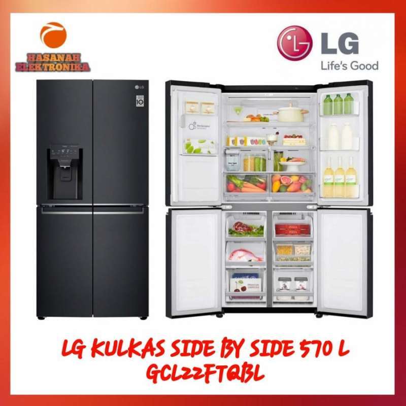 Jual LG KULKAS SIDE BY SIDE GCL22FTQBL 570 LITER INVERTER LINEAR