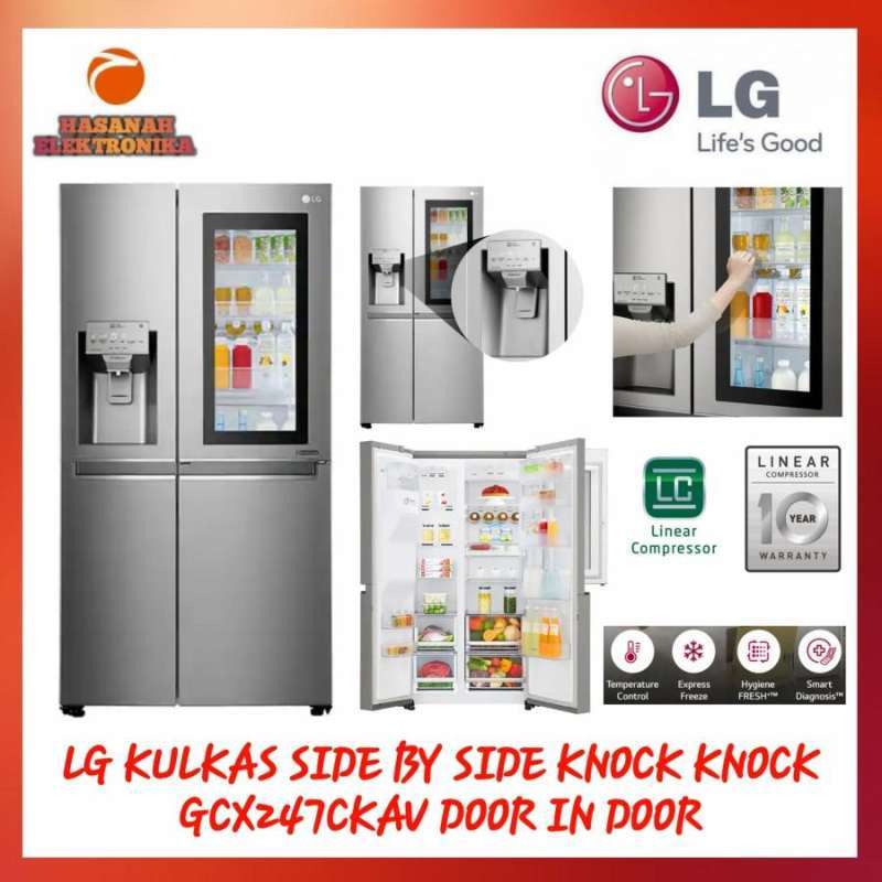 Jual LG KULKAS SIDE BY SIDE DOOR IN DOOR GCX247CKAV 684 LITER di Seller