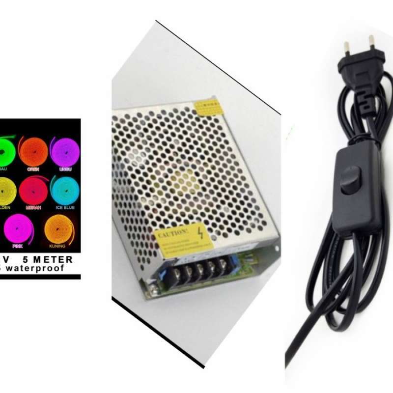 Promo Komplit Set Neon Flex 5M Plus Adaptor Plus Colokan di Seller TB