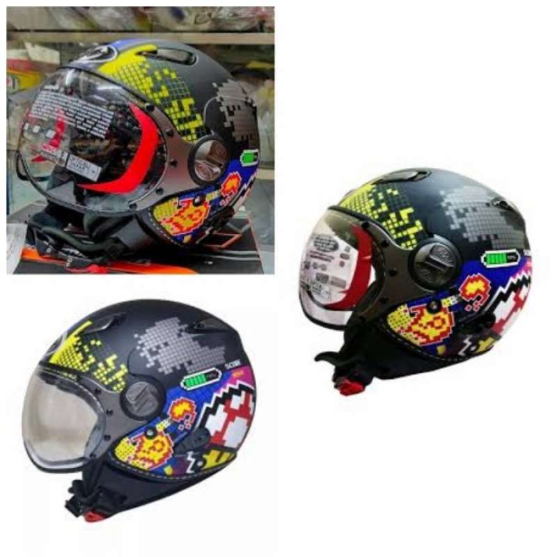 Jual Helm Kyt Elsico 7 Blackmatt/Yellow/Red di Seller Pusat Helm