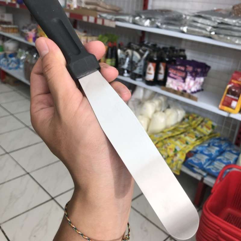 Jual Spatula 27 cm pendek bengkok / lurus sutil sendok hias kue