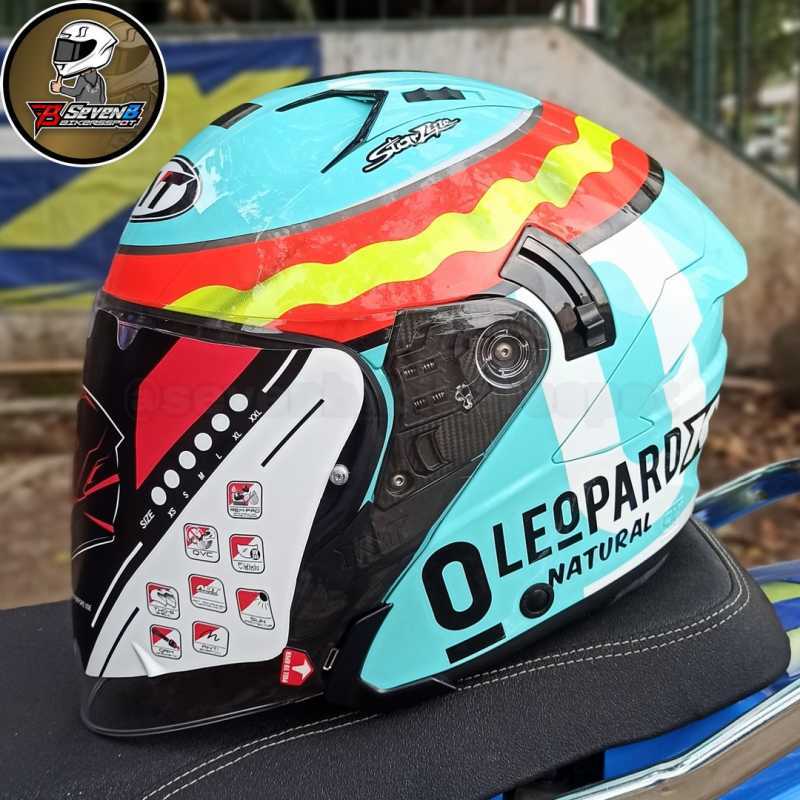 Jual HELM KYT NFJ JAUME MASIA LEOPARD GLOSSY ORIGINAL SNI SEVENB di