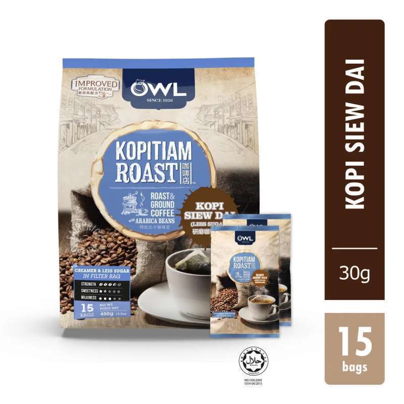 Jual Owl Kopitiam Roast & Ground Coffee Bags Kopi Siew Dai 15sX30g di Seller JastipOversea