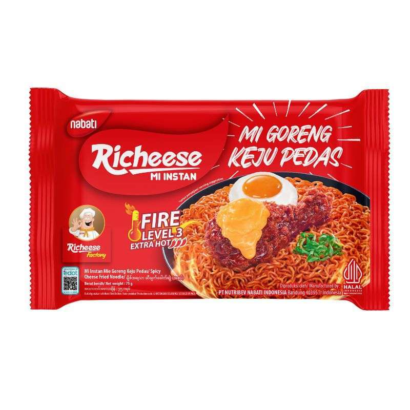 Jual Richeese Mie Goreng Keju Pedas Level 3 ( isi 10 ) di Seller sulfat ...