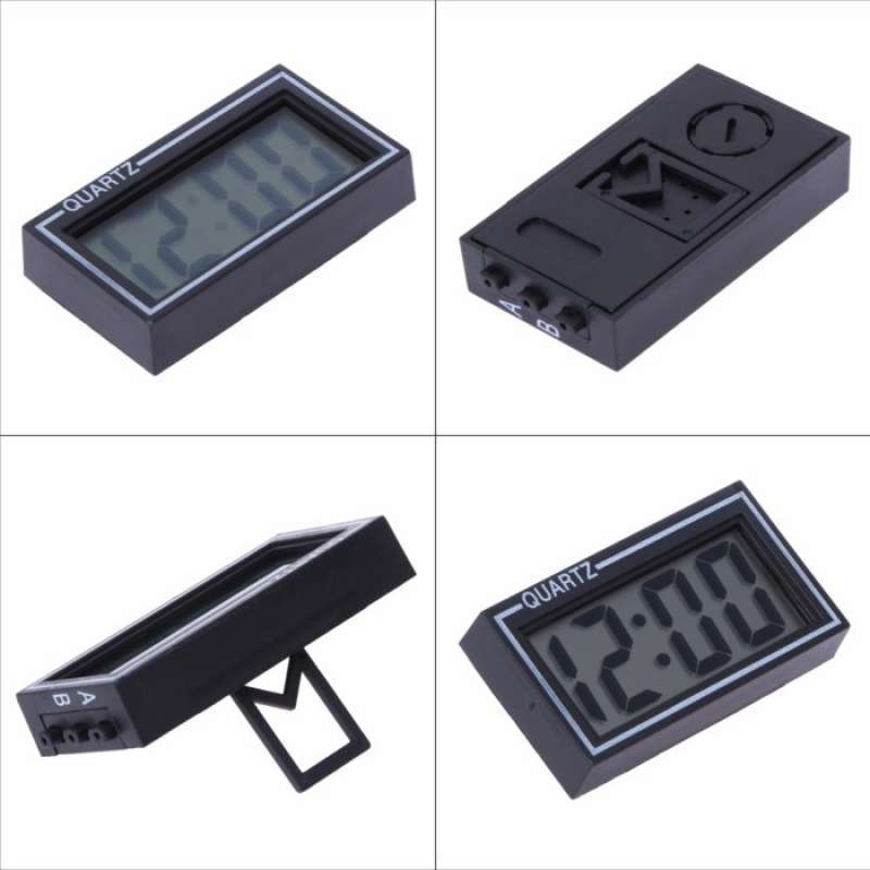 Jual Jam Digital Mini Dengan Layar Lcd Warna Hitam Untuk Dashboard