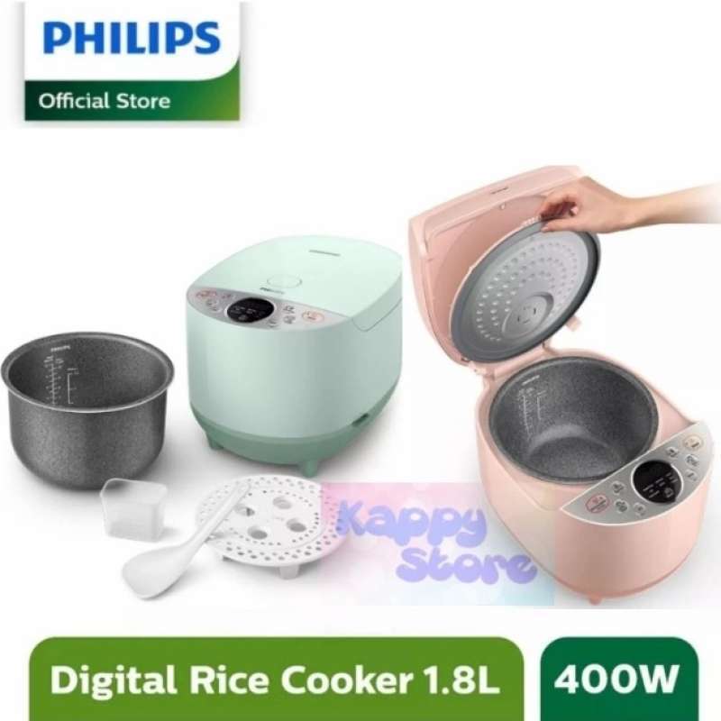 Promo PHILIPS Digital Rice Cooker Magic Com HD4515 HD4515 Green / Pink