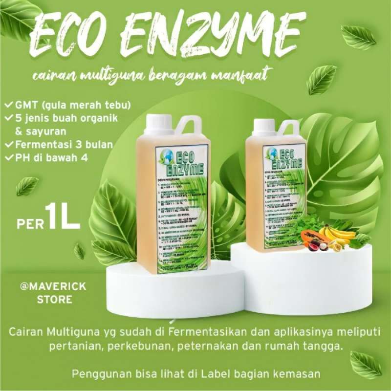 Promo 1 Liter Eco Enzyme Pupuk Nutrisi Cair Murni Tanpa Ampas (eco