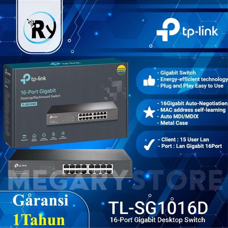 Promo Tp-Link Tl-Sg1016D 16-Port Gigabit Switch Desktop Diskon 10% di ...