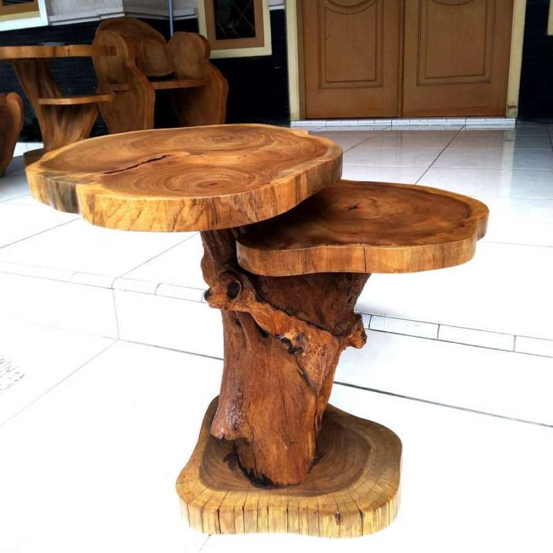 Jual Meja Akar Kayu Jati Tinggi 40 Cm Teak Wood Side Table Coffee Table