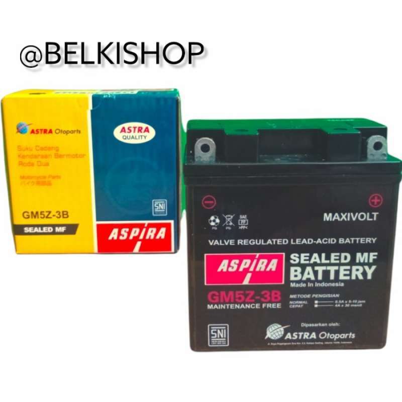 Jual Aki Motor Yamaha Mio Sporty Aspira MF GM5Z-3B Aki Kering di Seller