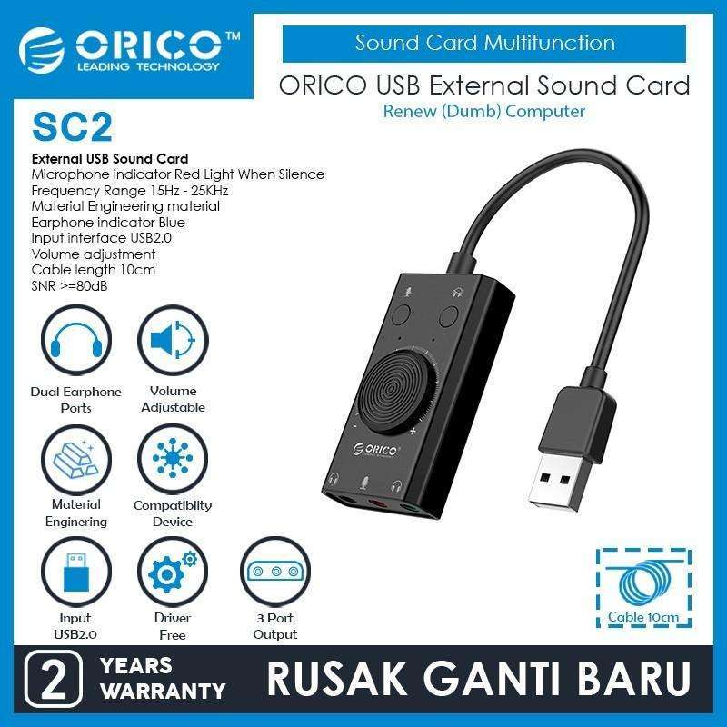 Jual ORICO USB External Sound Card Multifunction SC2 di Seller