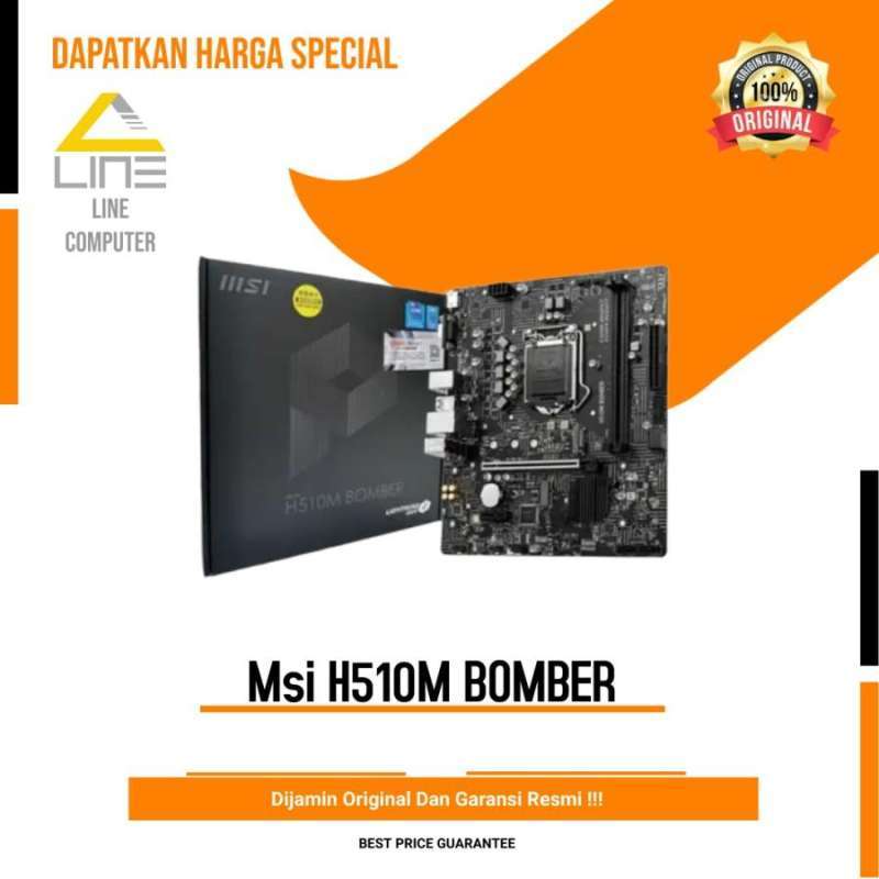 Bomber Computer Jual Motherboard MSI H510M BOMBER (LGA1200, H510, DDR4, USB3.2, SATA3 ...