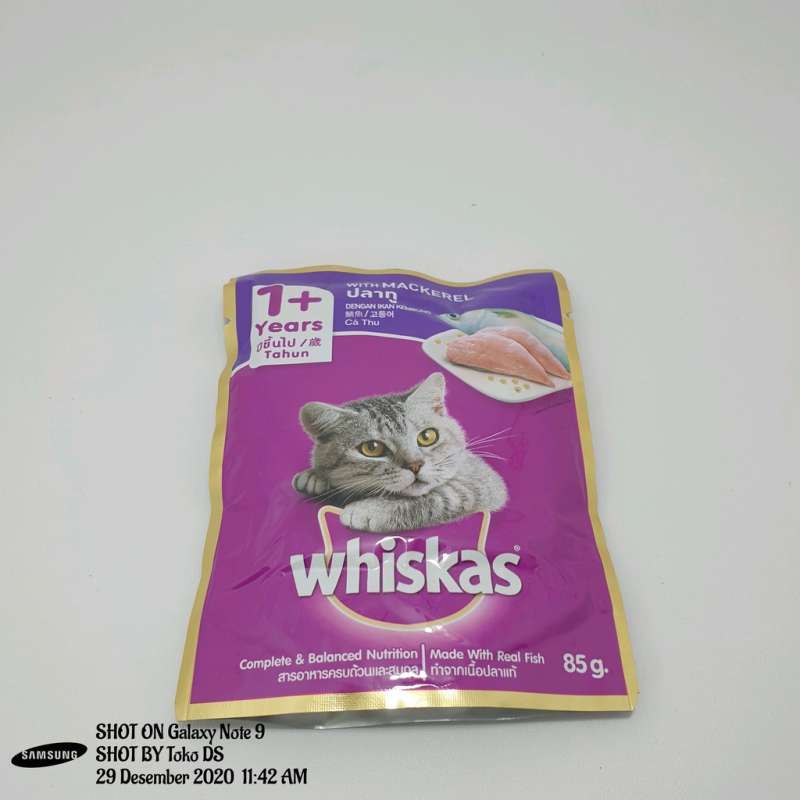 Jual Whiskas adult mackerel 85gr makanan kucing basah wetfood cat