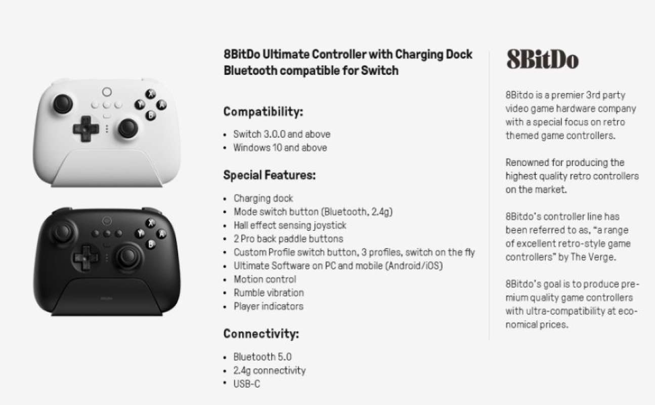 Jual 8bitdo Ultimate Bluetooth / 2.4g Controller Windows Or Nintendo
