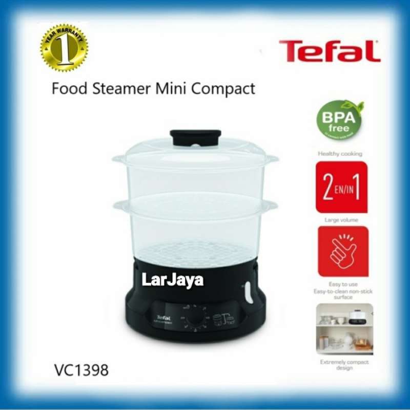 Promo TEFAL FOOD STEAMER MINI COMPACT VC1398 KUKUSAN LISTRIK TEFAL