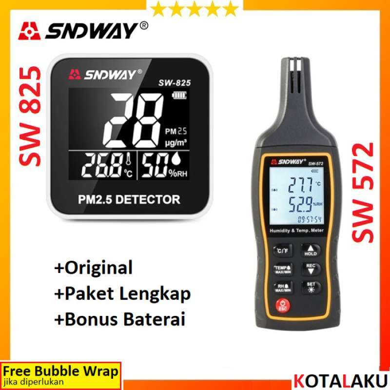 Promo Hygrometer Thermometer PM 2.5 Detector Humidity Sndway SW 572 SW ...