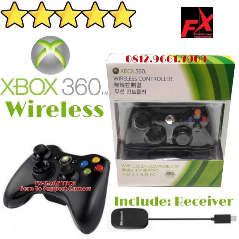 Jual Stick Stik XBOX 360 Wireless + Receiver untuk PC Laptop dan XBOX