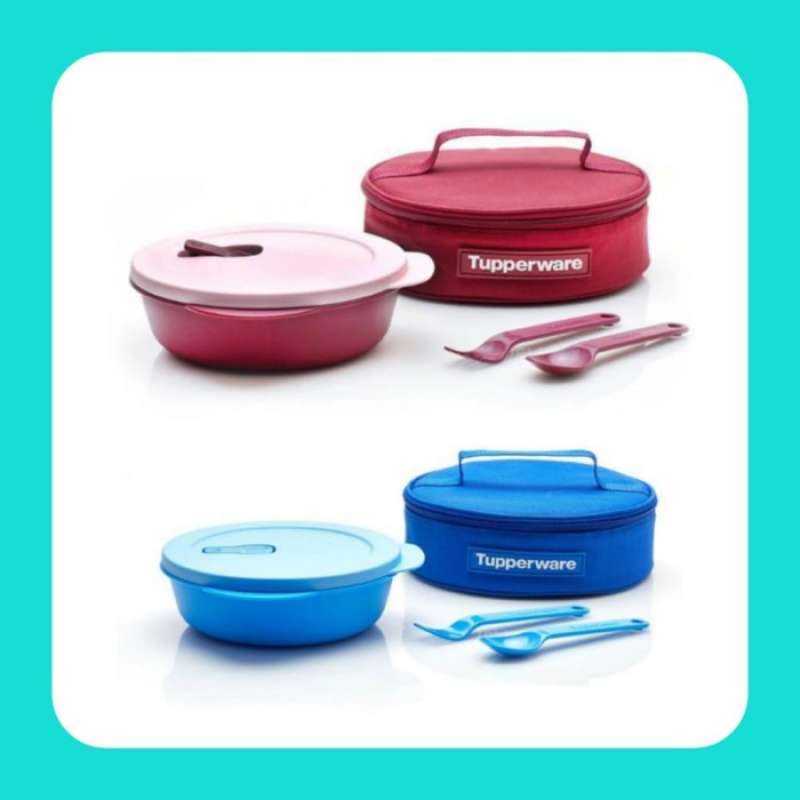 Jual Tempat Makan Set Tupperware / Lunch Box Set Cutlery Tas Makan Set
