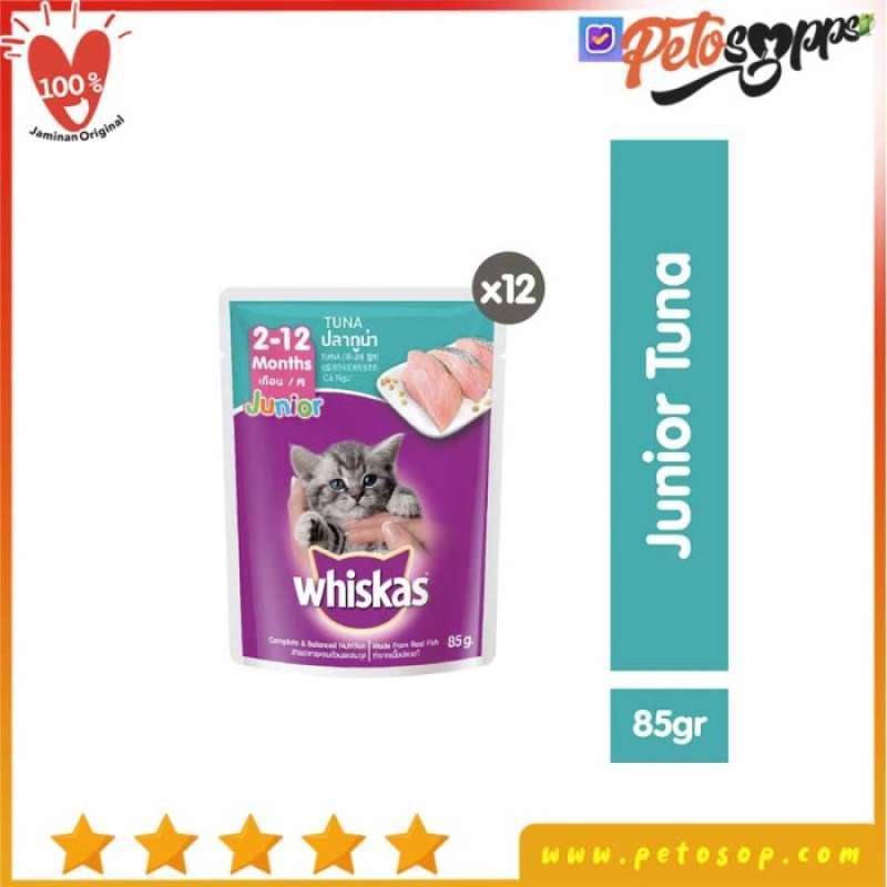 Promo Whiskas Pouch Junior 85Gr Makanan Kucing Basah Rasa Tuna [Isi 12
