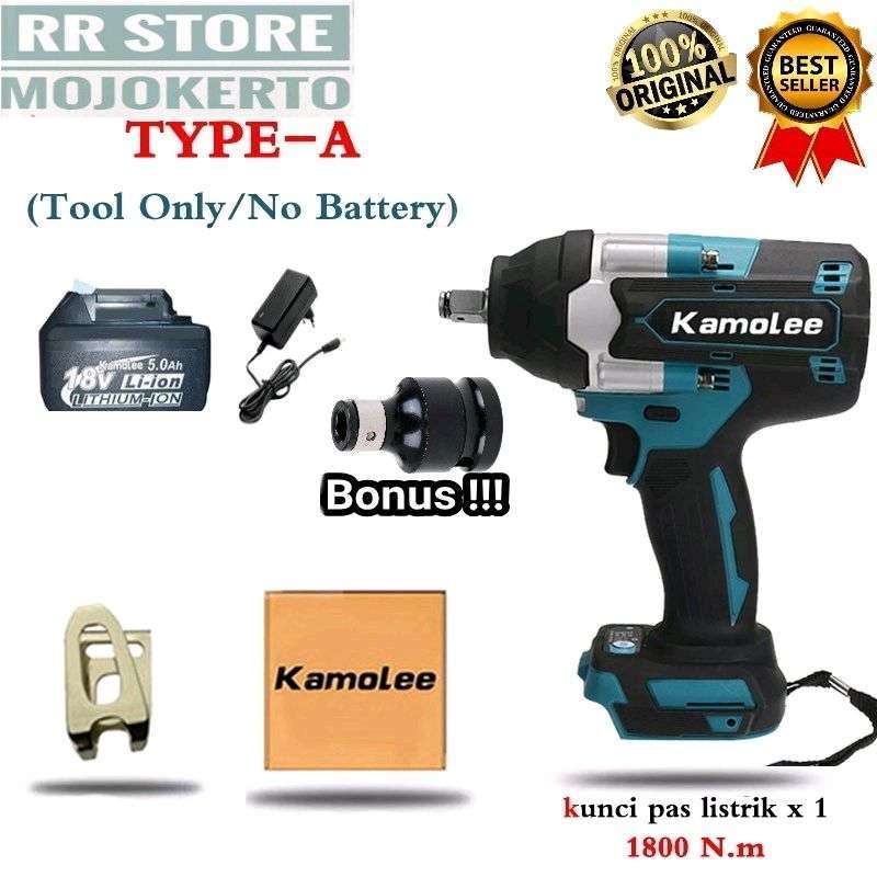 Jual IMPACT WRENCH KAMOLEE DTW700 18v 1800N.m (2 BATERAI) - DTW700 ...