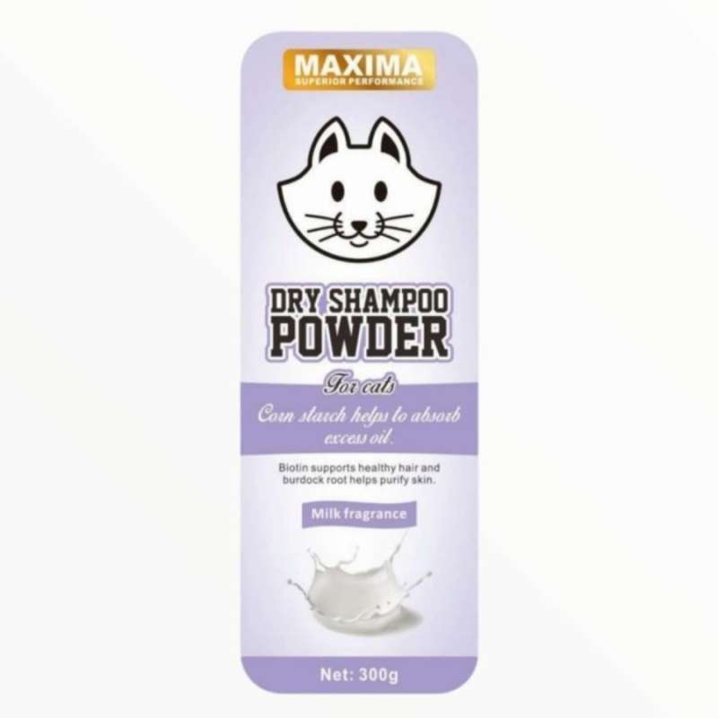 Jual MAXIMA Cat DRY SHAMPOO POWDER 300gr Milk Flavor di Seller