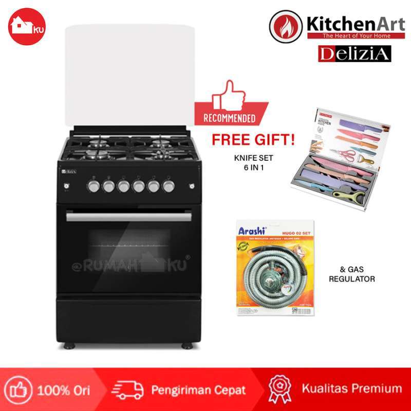 Jual KOMPOR FREESTANDING DELIZIA VICENZA DFF 64B5 BK FREESTANDING