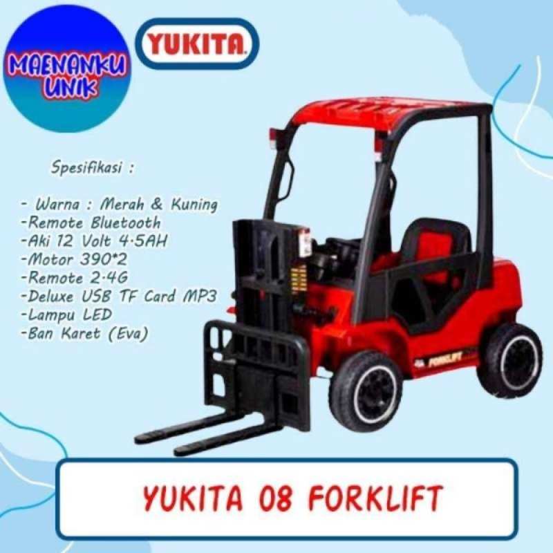 Jual Maenan Anak Truk Garpu Mobil Aki Yukita 08 Forklift 12V merah