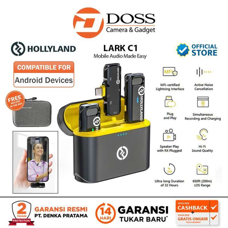 Promo Hollyland Lark C1 Duo Wireless Microphone Dual Lav Mic USBC