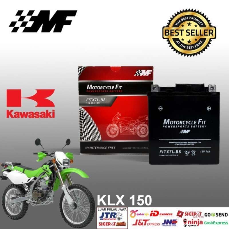 Jual Aki motor kawasaki klx 250 FITX7LBS motorcycle fit YTX7LBS di