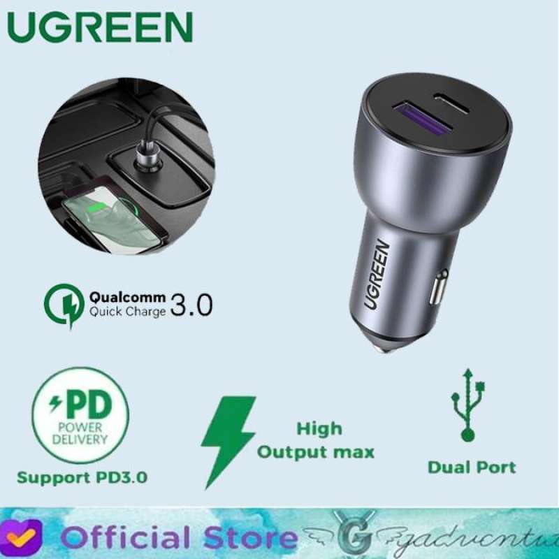 Jual Ugreen Adaptor Car Charger Mobil USB + Type C PD Fast Charging 42