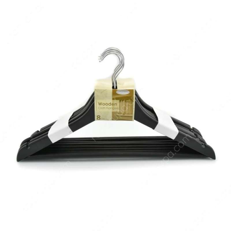 Jual HANGER KAYU SET ISI 8 PCS / HANGER SET di Seller