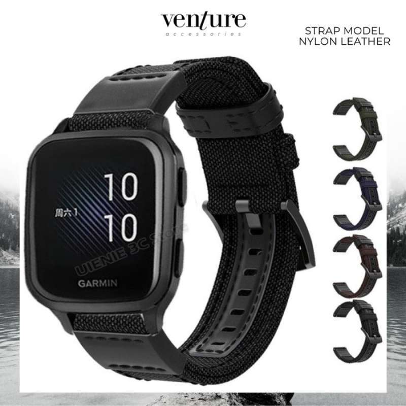 Jual Strap Garmin Venu Sq Tali Jam Smartwatch Model Nylon Leather 20Mm