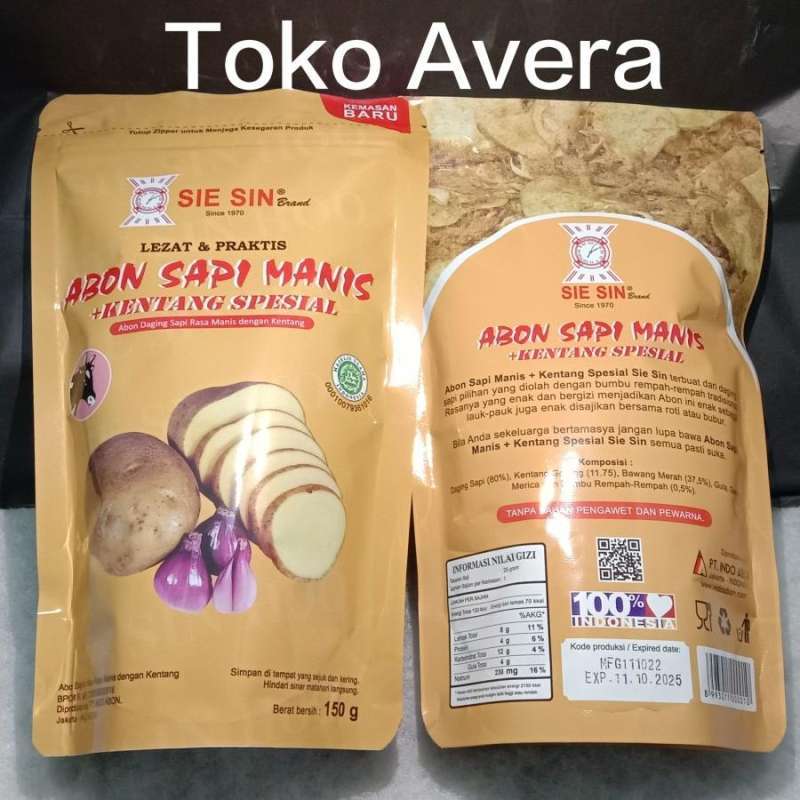 Jual Abon Sapi Manis Kentang Spesial 150 Gr Halal Sie Sin Sweet Beef