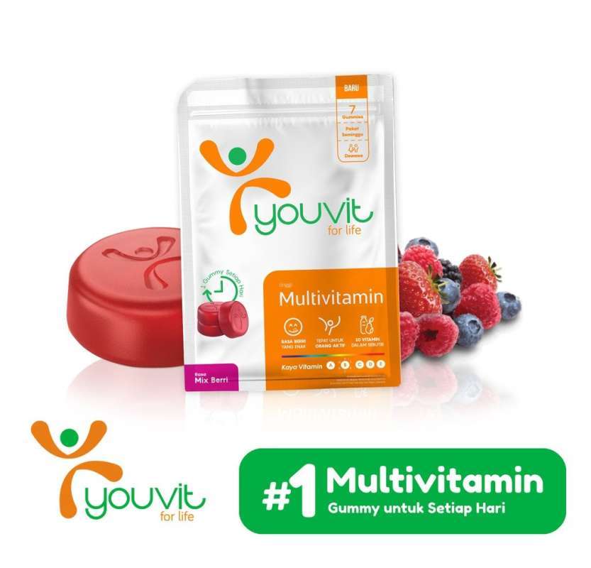 Jual PAKET HEMAT YOUVIT (Isi 3) Multivitamin Gummy Dewasa Sachet 7