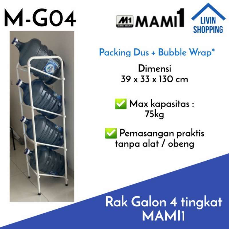 Jual Rak Galon 4 Tingkat Baja Ringan MAMI1 G-04 di Seller NiaGaraa