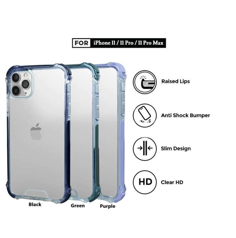 Jual Case iPhone 11 Pro / Pro Max Octagoods Hybrid X V2 Clear Bumper